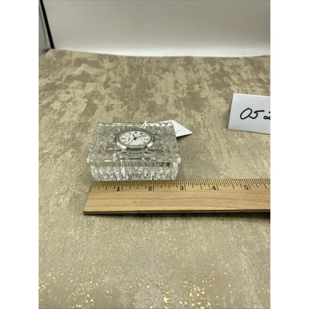 Waterford quartz clock crystal desk top Star Burst Rectangular Needs Battery